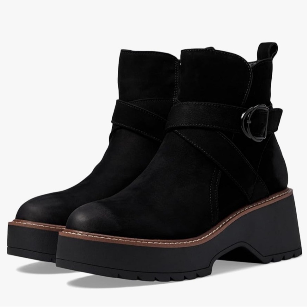 BLONDO GIOVANNI WATERPROOF PLATFORM BOOTS BLACK NEW 8.5